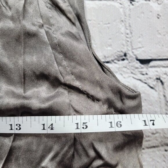Les Copains 100% Silk Shell Marbled Gray Cowl Neck Sleeveless Dress Size Unknown - Picture 12 of 12